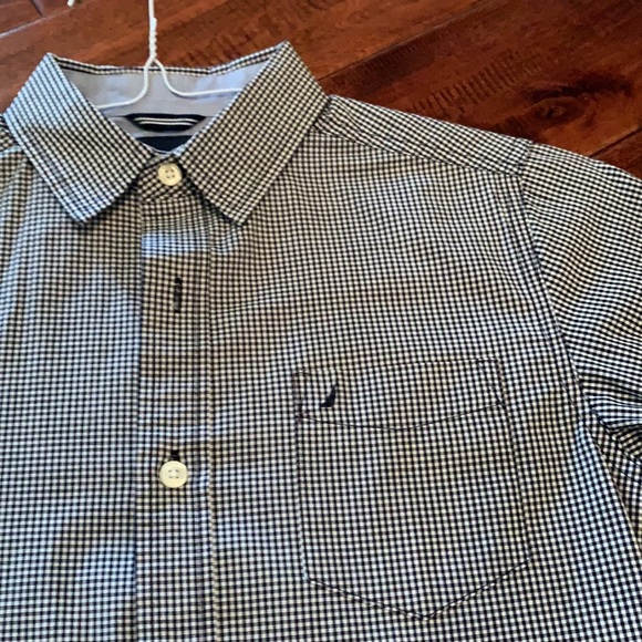 Nautica Navy & White Gingham Shirt - Picture 2 of 6